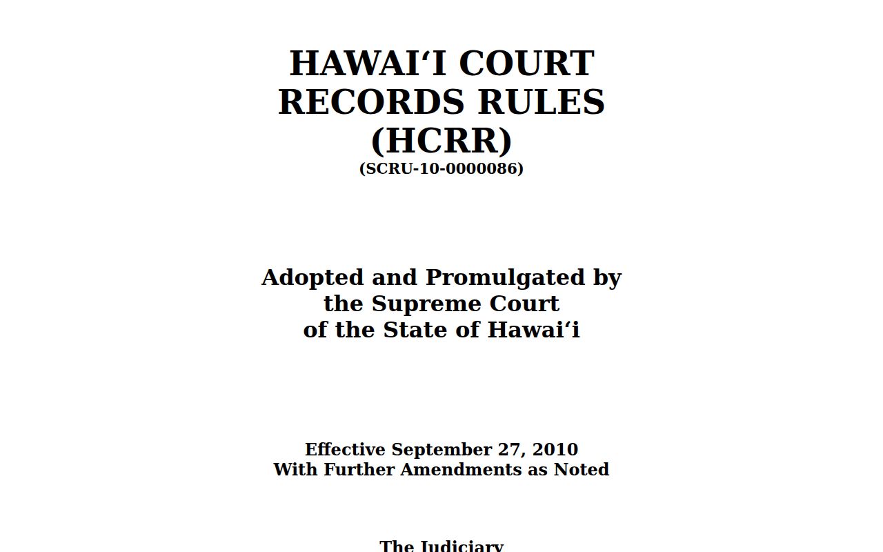 Hawaii County court records rules and access