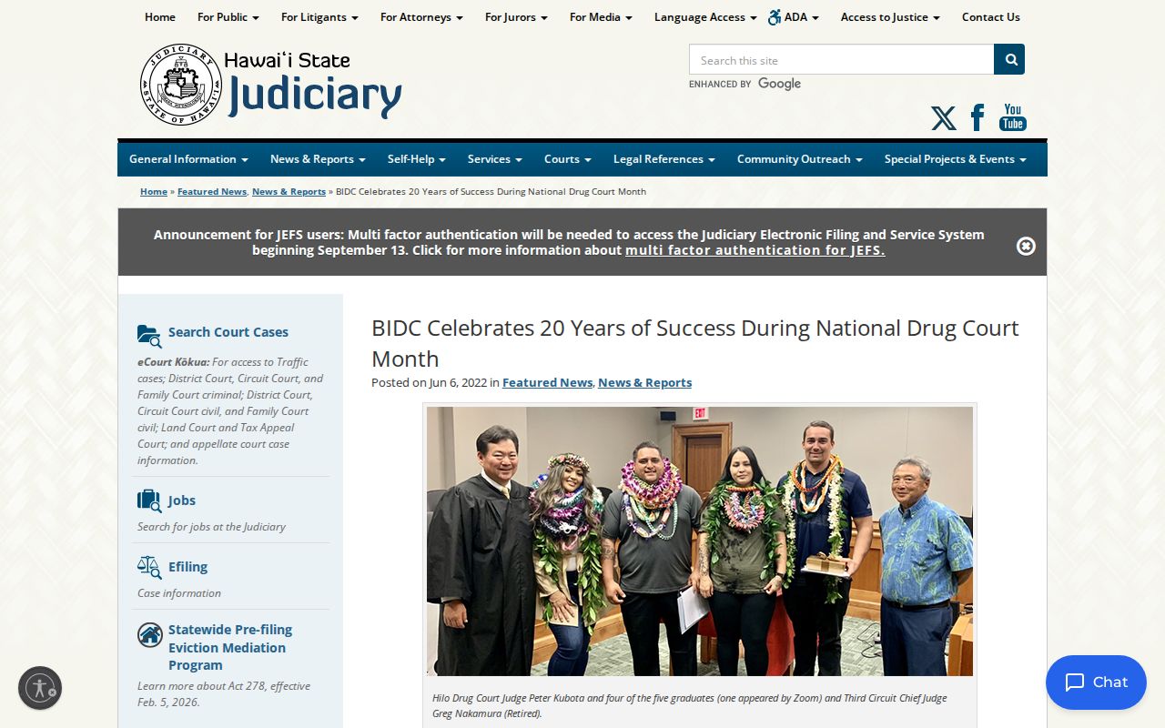 Hawaii County criminal docket and Big Island Drug Court