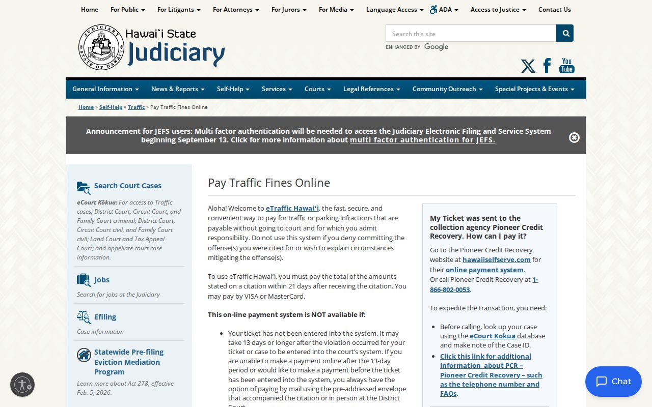 Hawaii County traffic court records eTraffic Hawaii guidance